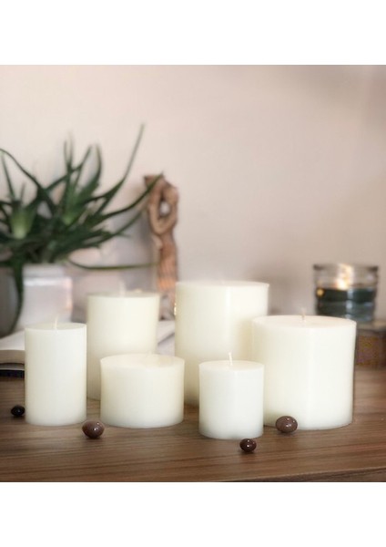 Tabsecret Candle 6 Lı Beyaz Mum Seti Sandal Ağacı Aromalı Set