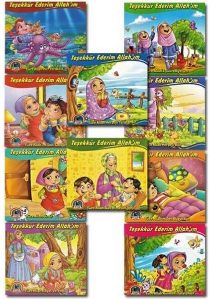 Teşekkür Ederim Allah'ım 10 Kitap Kuşe Baskı 12 Sayfa 24X22 Ebat -A. Cagli