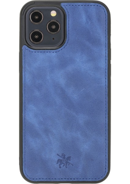 Apple iPhone 12 Pro Lucca Lacivert Deri Telefon Kılıfı