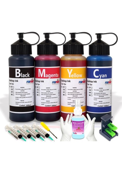 Canon Yazıcılar İçin Uyumlu Kartuş Dolum Mürekkep Seti 4x500 ml