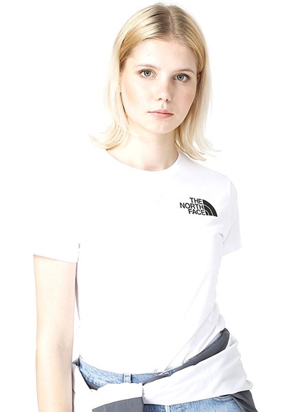 W S/s Hd Tee Kadın Beyaz Outdoor Tişört NF0A4M8QFN41