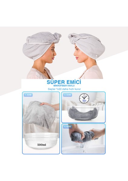 Saç Kurulama Bonesi Saç Havlusu Bone