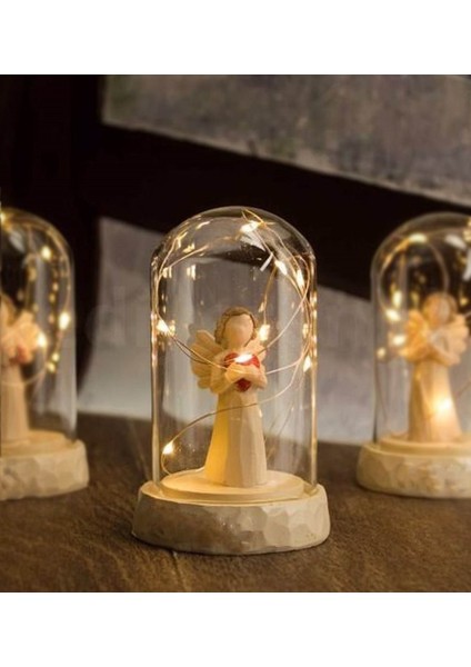 Işıklı Şans Getiren Dilek Meleği Arkadaşa Hediye Fanus