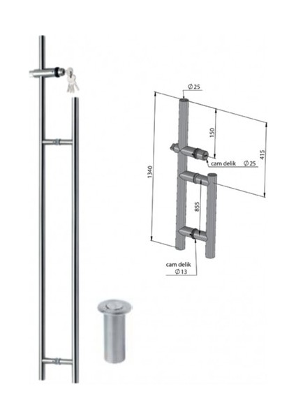 Cam Kapı Kilitli Kol Kh 110 B