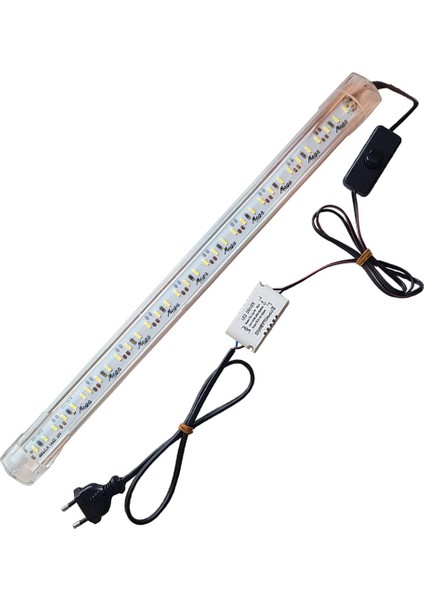 Bonny Nice Akvaryum Aydınlatma Çubuk Bar LED Alüminyum Kasa Beyaz Işık 50 cm