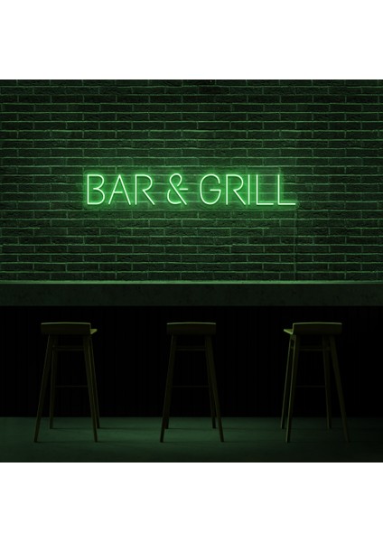 Bar Grill Neon LED Duvar Yazısı Dekoratif Duvar Aydinlatmasi Gece Lambası