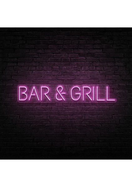 Bar Grill Neon LED Duvar Yazısı Dekoratif Duvar Aydinlatmasi Gece Lambası