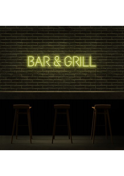 Bar Grill Neon LED Duvar Yazısı Dekoratif Duvar Aydinlatmasi Gece Lambası