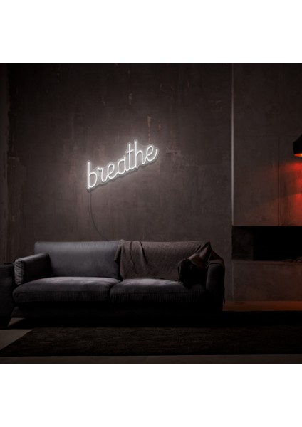 Breathe Neon LED Duvar Yazısı Dekoratif Duvar Aydinlatmasi Gece Lambası