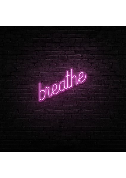 Breathe Neon LED Duvar Yazısı Dekoratif Duvar Aydinlatmasi Gece Lambası