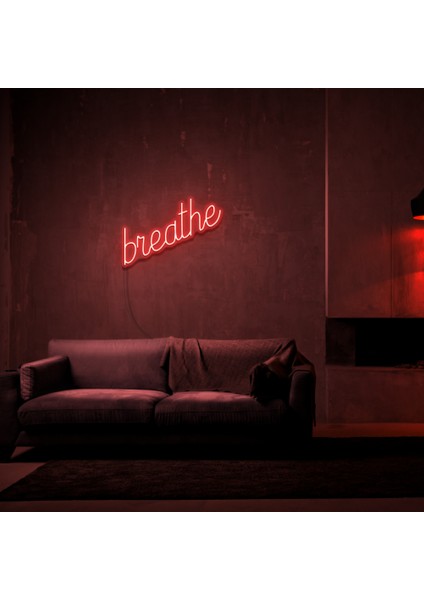 Breathe Neon LED Duvar Yazısı Dekoratif Duvar Aydinlatmasi Gece Lambası