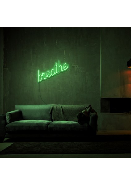 Breathe Neon LED Duvar Yazısı Dekoratif Duvar Aydinlatmasi Gece Lambası