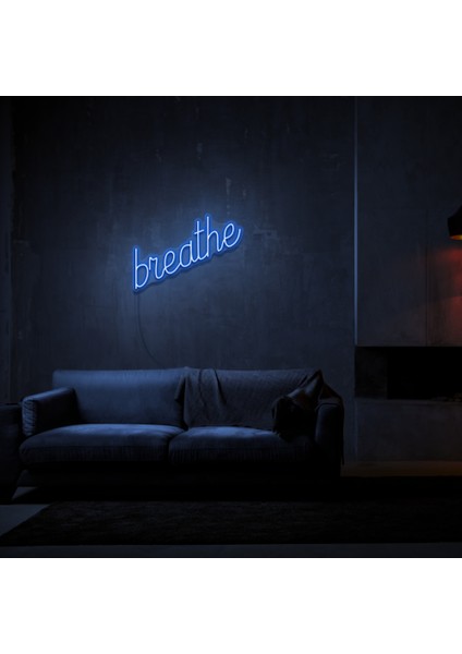 Breathe Neon LED Duvar Yazısı Dekoratif Duvar Aydinlatmasi Gece Lambası