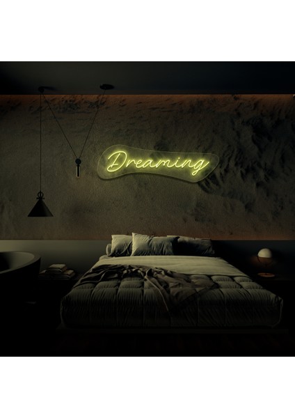 Dreaming Neon LED Duvar Yazısı Dekoratif Duvar Aydinlatmasi Gece Lambası