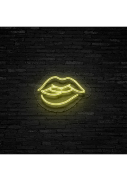 Dudak Temalı Neon LED Duvar Yazısı Dekoratif Duvar Aydinlatmasi Gece Lambası