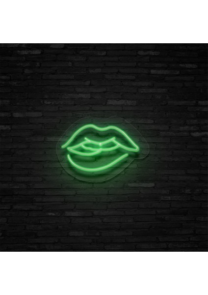 Dudak Temalı Neon LED Duvar Yazısı Dekoratif Duvar Aydinlatmasi Gece Lambası