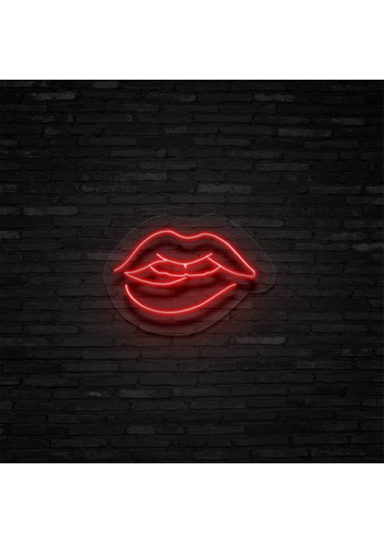 Dudak Temalı Neon LED Duvar Yazısı Dekoratif Duvar Aydinlatmasi Gece Lambası