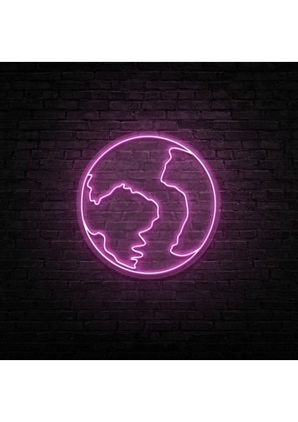Dünya Neon LED Duvar Yazısı Dekoratif Duvar Aydinlatmasi Gece Lambası