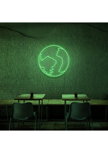 Dünya Neon LED Duvar Yazısı Dekoratif Duvar Aydinlatmasi Gece Lambası