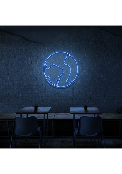 Dünya Neon LED Duvar Yazısı Dekoratif Duvar Aydinlatmasi Gece Lambası