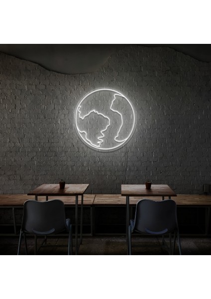 Dünya Neon LED Duvar Yazısı Dekoratif Duvar Aydinlatmasi Gece Lambası