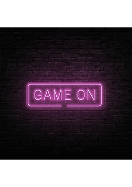 Game On Neon LED Duvar Yazısı Dekoratif Duvar Aydinlatmasi Gece Lambası