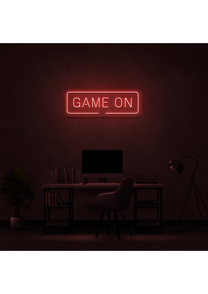 Game On Neon LED Duvar Yazısı Dekoratif Duvar Aydinlatmasi Gece Lambası
