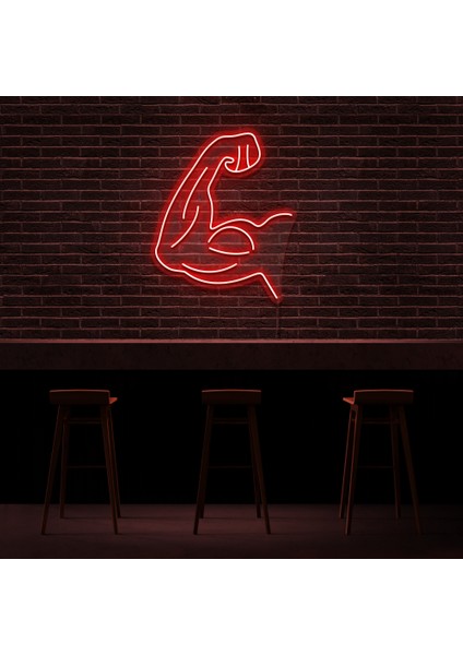 Gym Fitness Neon LED Duvar Yazısı Dekoratif Duvar Aydinlatmasi Gece Lambası