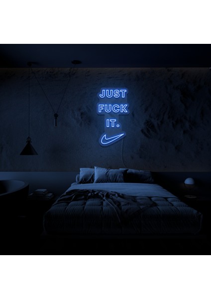 Just F It Neon LED Duvar Yazısı Dekoratif Duvar Aydinlatmasi Gece Lambası