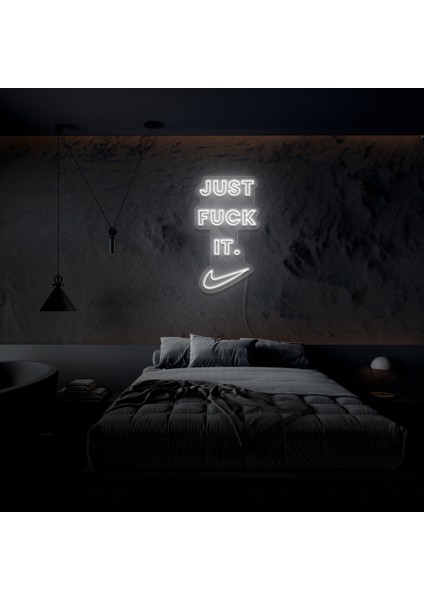 Just F It Neon LED Duvar Yazısı Dekoratif Duvar Aydinlatmasi Gece Lambası