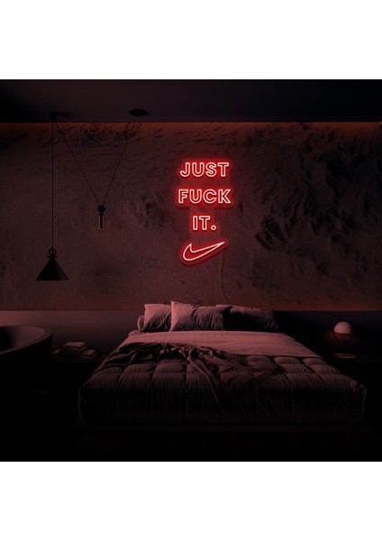 Just F It Neon LED Duvar Yazısı Dekoratif Duvar Aydinlatmasi Gece Lambası