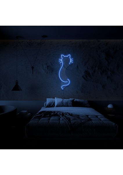Kedi Neon LED Duvar Yazısı Dekoratif Duvar Aydinlatmasi Gece Lambası
