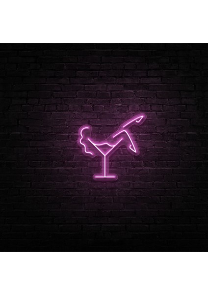 Kokteyl Neon LED Duvar Yazısı Dekoratif Duvar Aydinlatmasi Gece Lambası