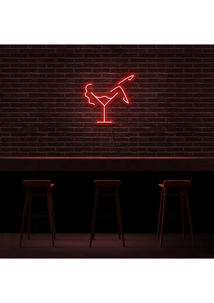 Kokteyl Neon LED Duvar Yazısı Dekoratif Duvar Aydinlatmasi Gece Lambası
