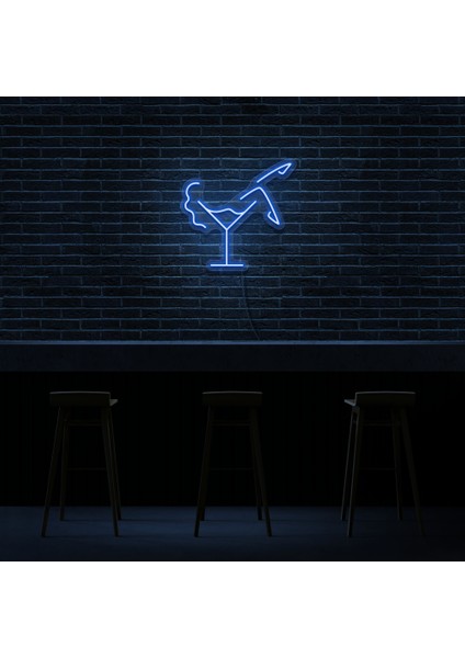 Kokteyl Neon LED Duvar Yazısı Dekoratif Duvar Aydinlatmasi Gece Lambası