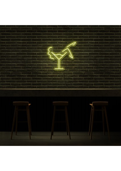 Kokteyl Neon LED Duvar Yazısı Dekoratif Duvar Aydinlatmasi Gece Lambası