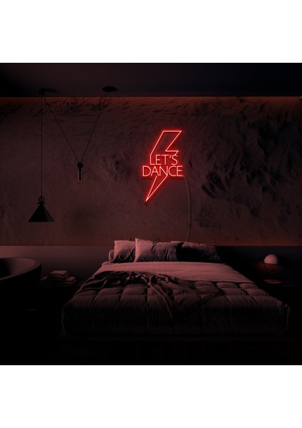 Lets Dance Neon LED Duvar Yazısı Dekoratif Duvar Aydinlatmasi Gece Lambası