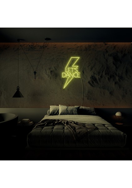 Lets Dance Neon LED Duvar Yazısı Dekoratif Duvar Aydinlatmasi Gece Lambası