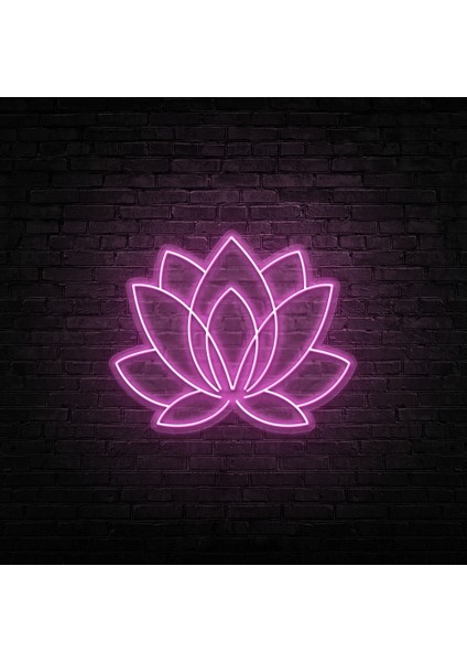 Lotus Çiçeği Çiçek Neon LED Duvar Yazısı Dekoratif Duvar Aydinlatmasi Gece Lambası