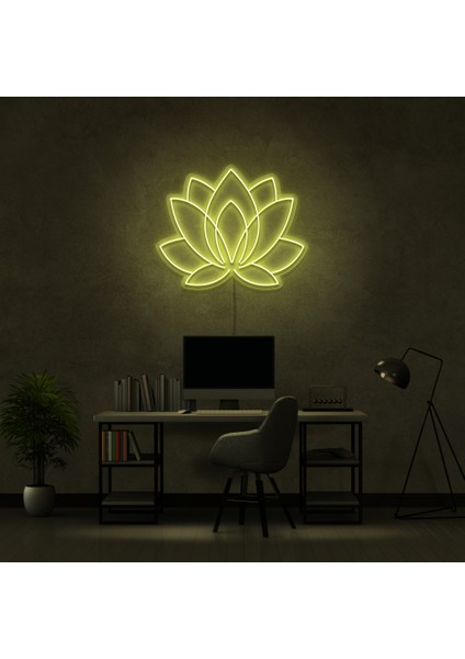 Lotus Çiçeği Çiçek Neon LED Duvar Yazısı Dekoratif Duvar Aydinlatmasi Gece Lambası