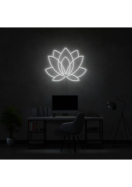 Lotus Çiçeği Çiçek Neon LED Duvar Yazısı Dekoratif Duvar Aydinlatmasi Gece Lambası
