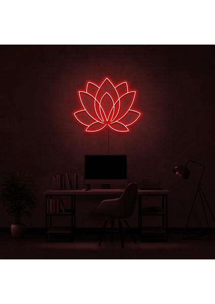 Lotus Çiçeği Çiçek Neon LED Duvar Yazısı Dekoratif Duvar Aydinlatmasi Gece Lambası