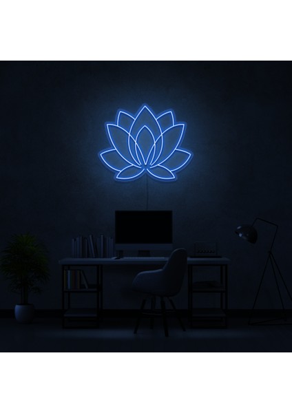 Lotus Çiçeği Çiçek Neon LED Duvar Yazısı Dekoratif Duvar Aydinlatmasi Gece Lambası