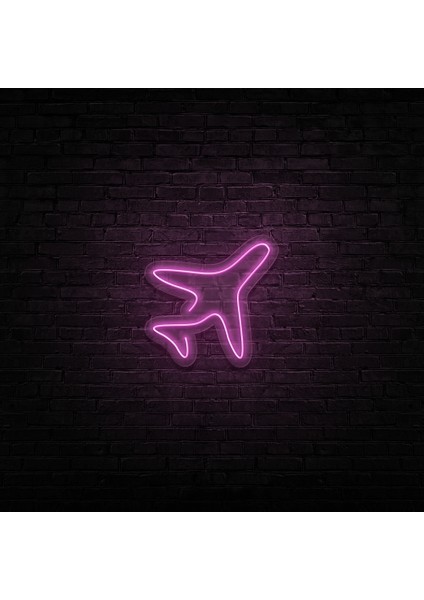 Minimal Uçak Neon LED Duvar Yazısı Dekoratif Duvar Aydinlatmasi Gece Lambası