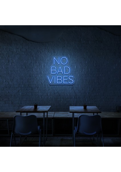 No Bad Vibes Neon LED Duvar Yazısı Dekoratif Duvar Aydinlatmasi Gece Lambası