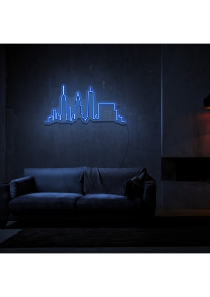 Nyc Neon LED Duvar Yazısı Dekoratif Duvar Aydinlatmasi Gece Lambası