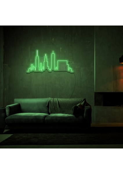 Nyc Neon LED Duvar Yazısı Dekoratif Duvar Aydinlatmasi Gece Lambası