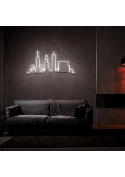 Nyc Neon LED Duvar Yazısı Dekoratif Duvar Aydinlatmasi Gece Lambası