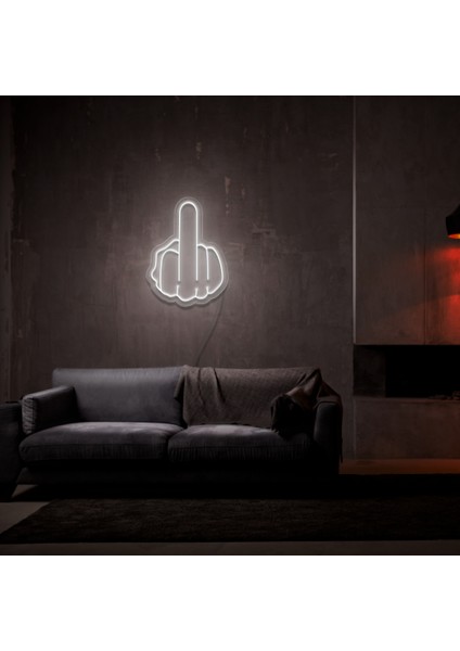 Orta Parmak Neon LED Duvar Yazısı Dekoratif Duvar Aydinlatmasi Gece Lambası