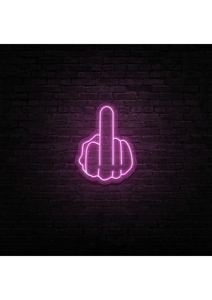 Orta Parmak Neon LED Duvar Yazısı Dekoratif Duvar Aydinlatmasi Gece Lambası